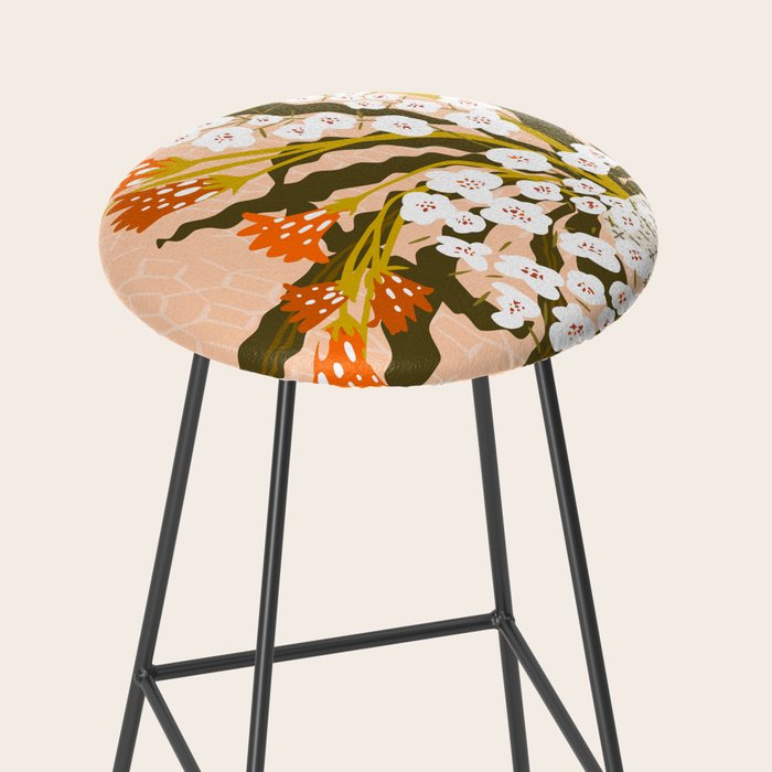Matisse Flower Vase modern Illustration earthy colors Stool Gallery Image 2