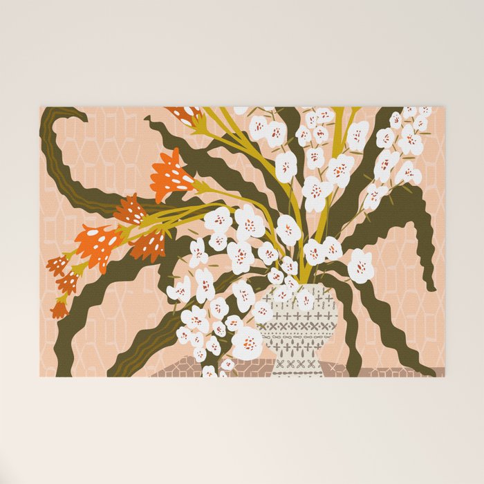 Matisse Flower Vase modern Illustration earthy colors Welcome Mat Gallery Image 1