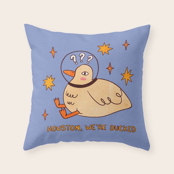 Houston, we're ducked Throw Pillow Gallery Image 6
