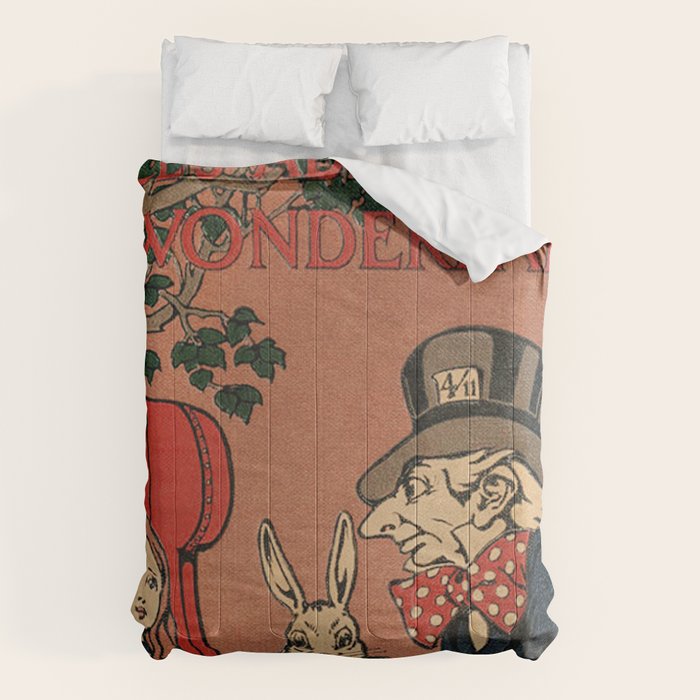 Vintage Alice's Adventures in Wonderland Book Cover Comforter Gallery Image 6