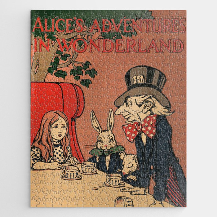 Vintage Alice's Adventures in Wonderland Book Cover Jigsaw Puzzle Gallery Image 1