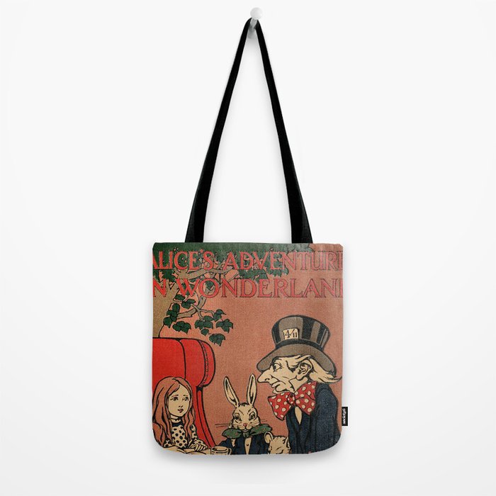 Vintage Alice's Adventures in Wonderland Book Cover Tote Bag Gallery Image 2