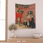 Vintage Alice's Adventures in Wonderland Book Cover Wall Tapestry Gallery Image 2