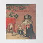 Vintage Alice's Adventures in Wonderland Book Cover Throw Blanket Gallery Image 2