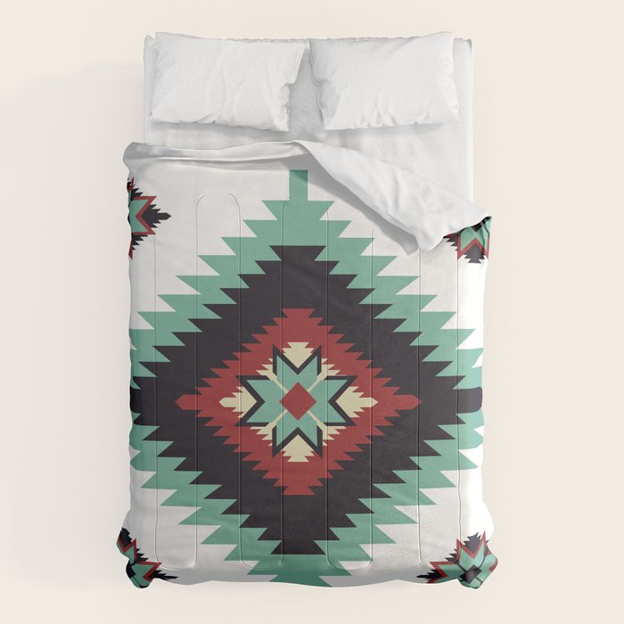 Southwest Santa Fe Geometric Tribal Indian Pattern Comforter Gallery Image 6
