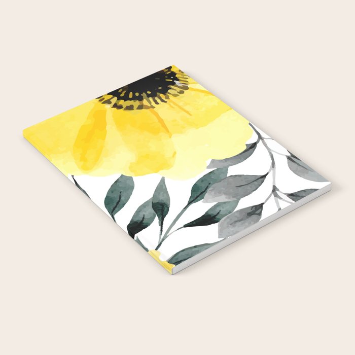 Big yellow watercolor flowers Notebook Gallery Image 2