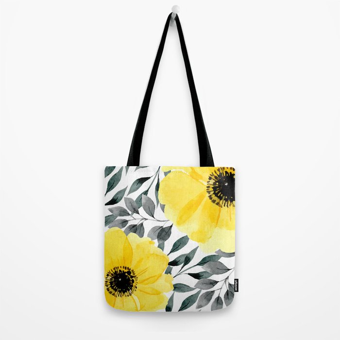 Big yellow watercolor flowers Tote Bag Gallery Image 2