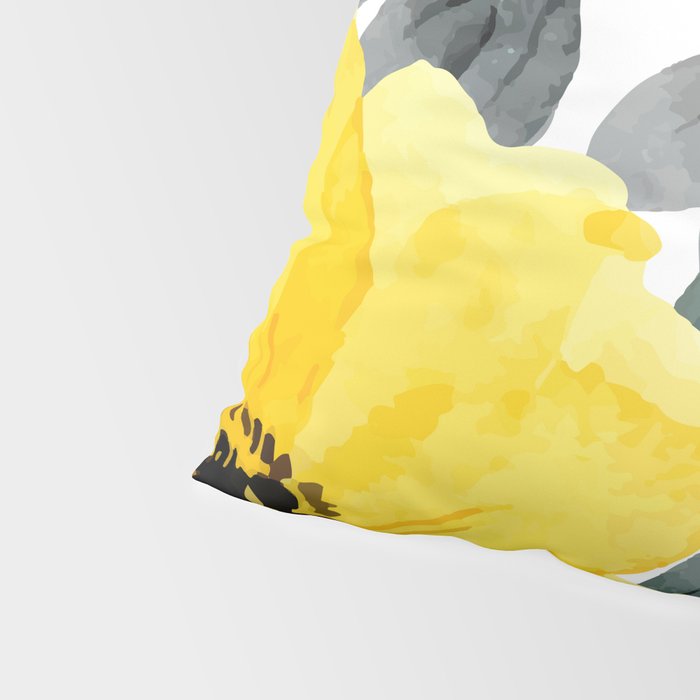 Big yellow watercolor flowers Pillow Sham Gallery Image 4
