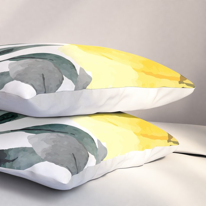 Big yellow watercolor flowers Pillow Sham Gallery Image 3
