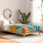Mountain Sunset Colorful Landscape Illustration Comforter Gallery Image 2