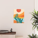 Mountain Sunset Colorful Landscape Illustration Poster Gallery Image 2
