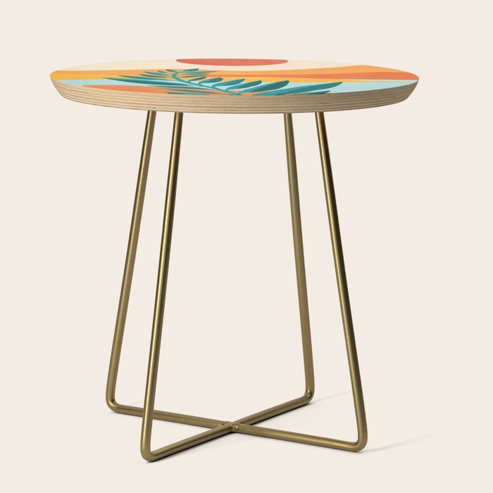 Mountain Sunset Colorful Landscape Illustration Side Table Gallery Image 1