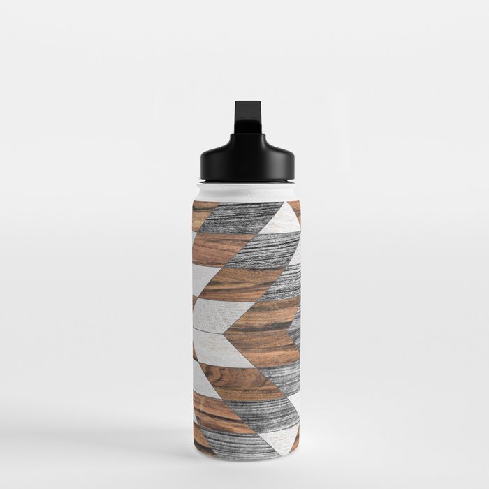 Urban Tribal Pattern No.12 - Aztec - Wood Water Bottle Gallery Image 3