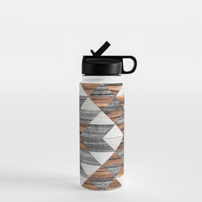 Urban Tribal Pattern No.12 - Aztec - Wood Water Bottle Gallery Image 1
