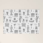 Black and white ancient greek statue pattern Welcome Mat Gallery Image 1
