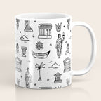 Black and white ancient greek statue pattern Coffee Mug Gallery Image 1