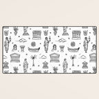 Black and white ancient greek statue pattern Desk Mat Gallery Image 3