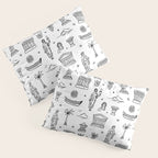 Black and white ancient greek statue pattern Pillow Sham Gallery Image 3