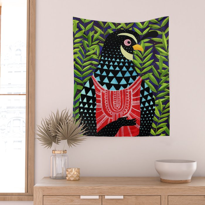 The quail prince has arrived Wall Tapestry Gallery Image 2