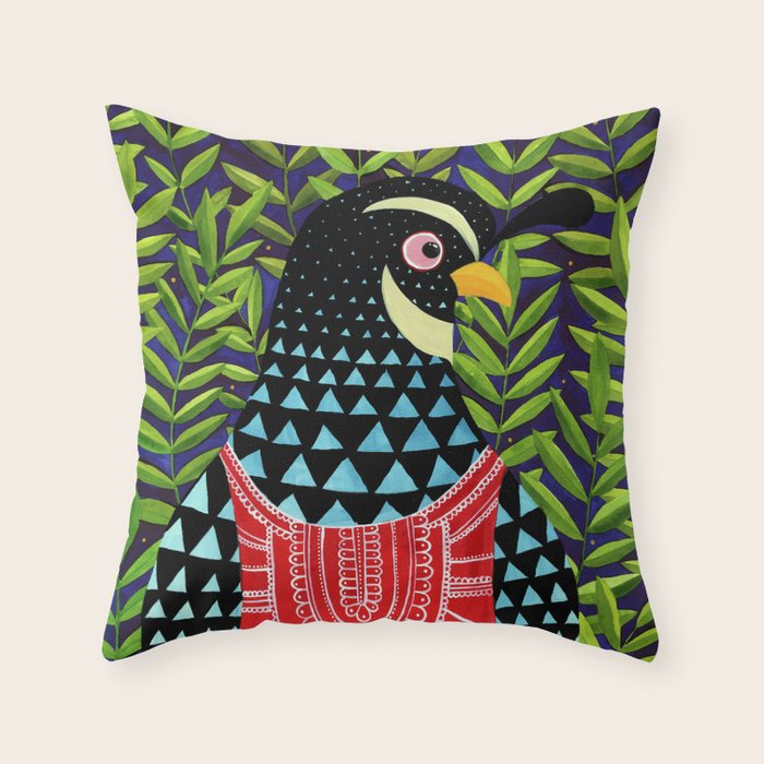The quail prince has arrived Throw Pillow Gallery Image 6