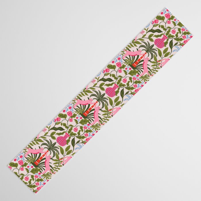 Modern Preppy Leopard Cat Jungle Oasis Table Runner Gallery Image 3