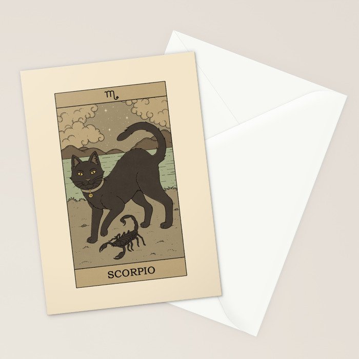 Scorpio Cat Stationery Card Gallery Image 2