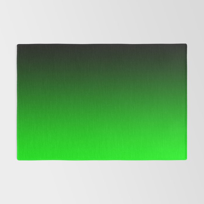 Black Lime Green Neon Nights Ombre Rug Gallery Image 2