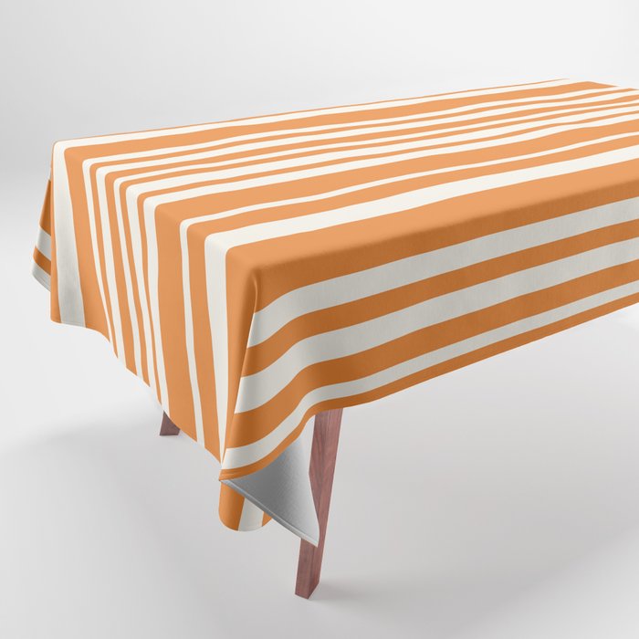 Classic Stripes XLVI - Retro Orange Tablecloth Gallery Image 1