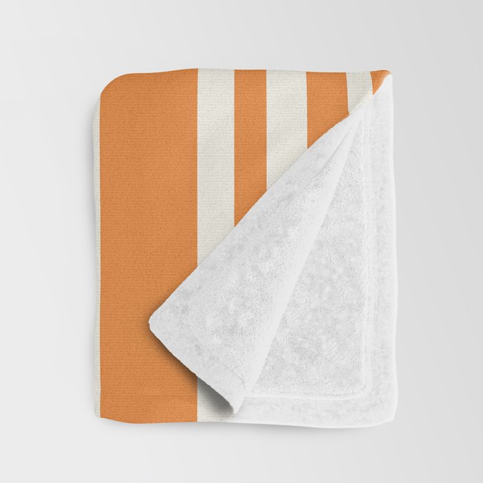 Classic Stripes XLVI - Retro Orange Throw Blanket Gallery Image 3