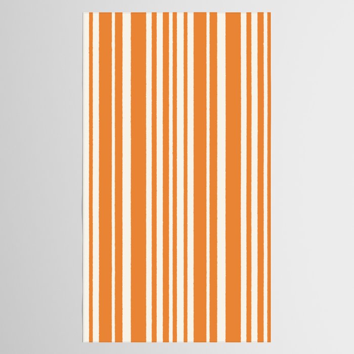 Classic Stripes XLVI - Retro Orange Tablecloth Gallery Image 2