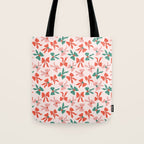 Playful Scattered Coquette Bows Festive Green Red and Pink Tote Bag Gallery Image 1