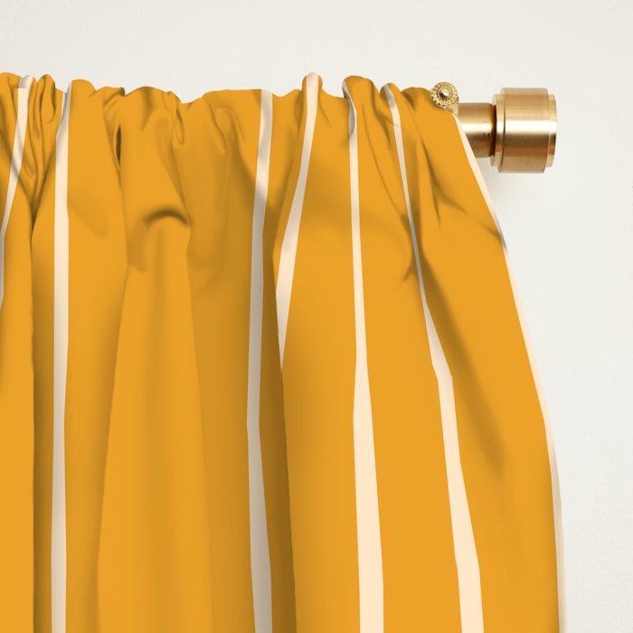 Mid Century Modern Geometric 118 in Yellow Gold Shades (Rainbow and Sun Abstraction) Window Curtain Gallery Image 2