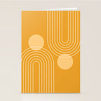 Mid Century Modern Geometric 118 in Yellow Gold Shades (Rainbow and Sun Abstraction) Stationery Card Gallery Image 2