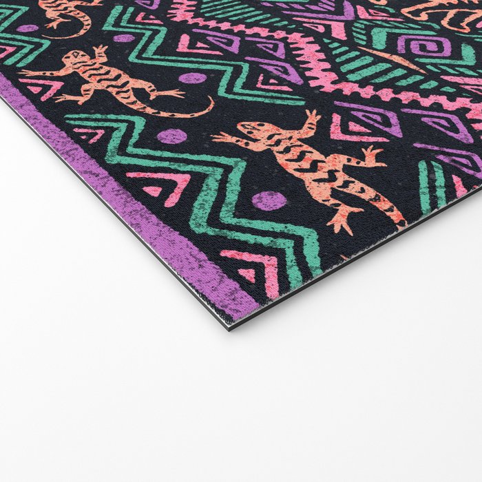 Mangatsika Mountain Stripe - Peach, Teal, Purple Welcome Mat Gallery Image 2