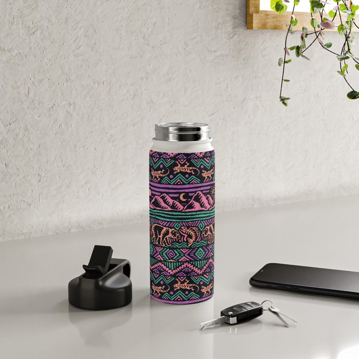 Mangatsika Mountain Stripe - Peach, Teal, Purple Water Bottle Gallery Image 4