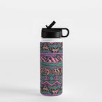 Mangatsika Mountain Stripe - Peach, Teal, Purple Water Bottle Gallery Image 1