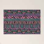 Mangatsika Mountain Stripe - Peach, Teal, Purple Welcome Mat Gallery Image 1