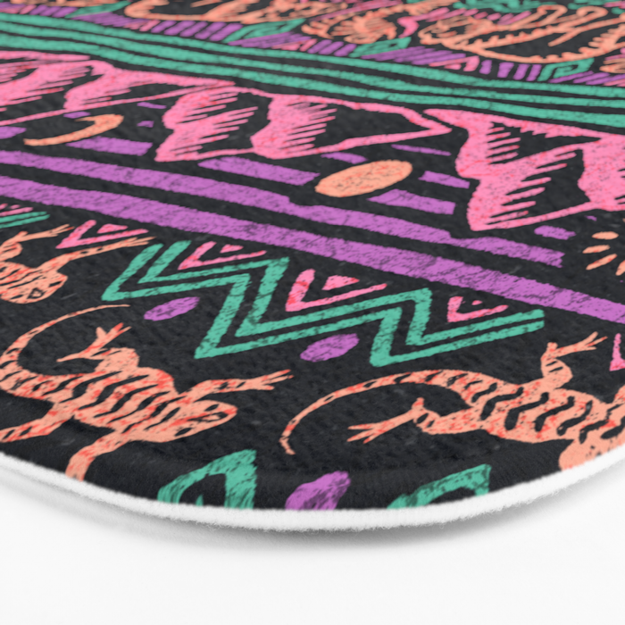 Mangatsika Mountain Stripe - Peach, Teal, Purple Bath Mat Gallery Image 3