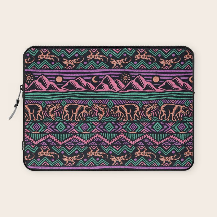 Mangatsika Mountain Stripe - Peach, Teal, Purple Laptop Sleeve Gallery Image 1