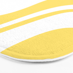 Retro Liquid Swirl Contemporary Abstract Pattern 2 in Yellow and White Bath Mat Gallery Image 3