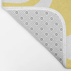 Retro Liquid Swirl Contemporary Abstract Pattern 2 in Yellow and White Bath Mat Gallery Image 2