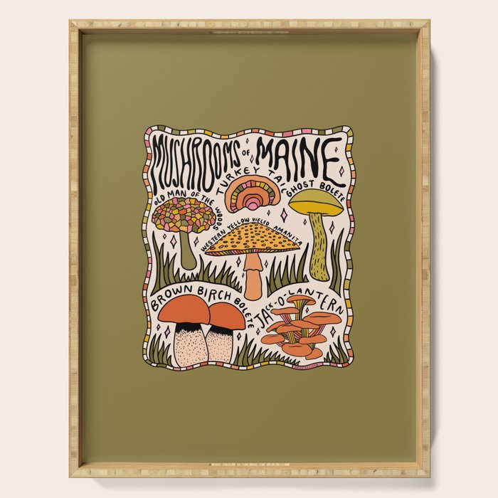 Mushrooms of Maine Serving Tray Gallery Image 1
