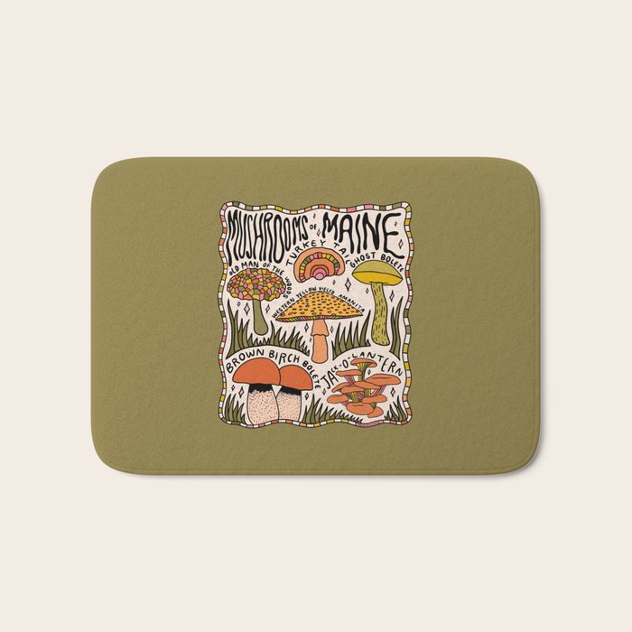 Mushrooms of Maine Bath Mat Gallery Image 1