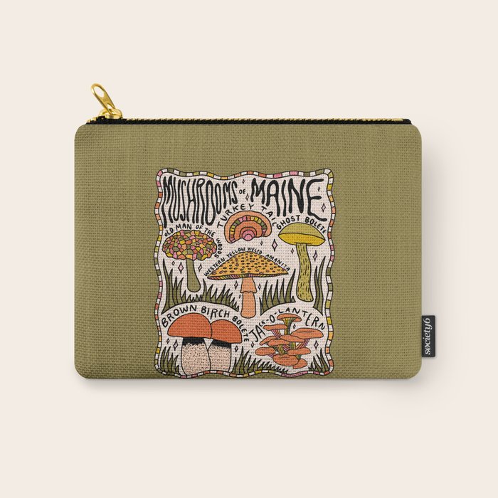 Mushrooms of Maine Carry All Pouch Gallery Image 1