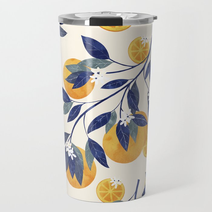 Mediterranean orange branch Travel Mug Gallery Image 1