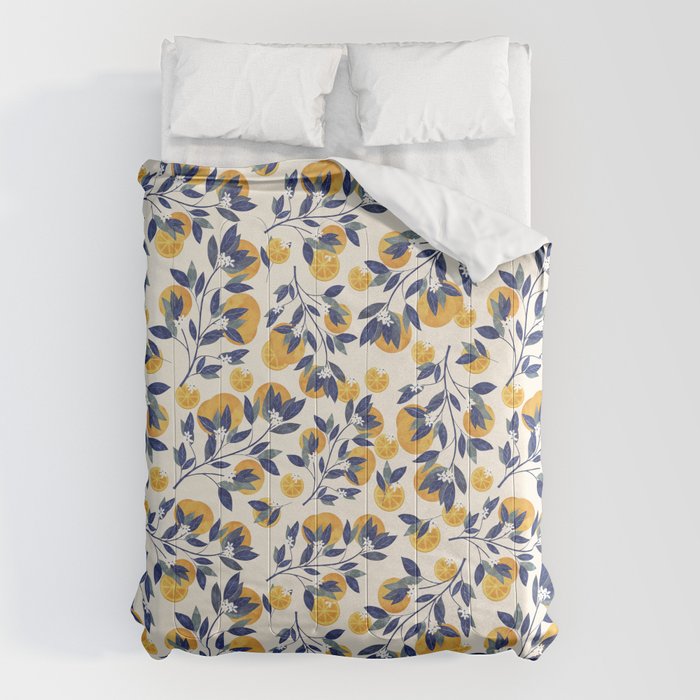 Mediterranean orange branch Comforter Gallery Image 6