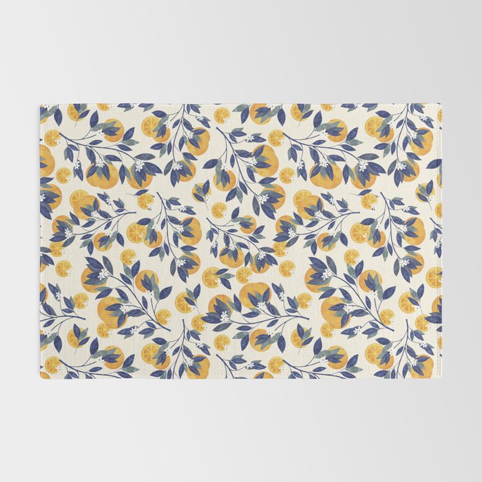 Mediterranean orange branch Rug Gallery Image 2