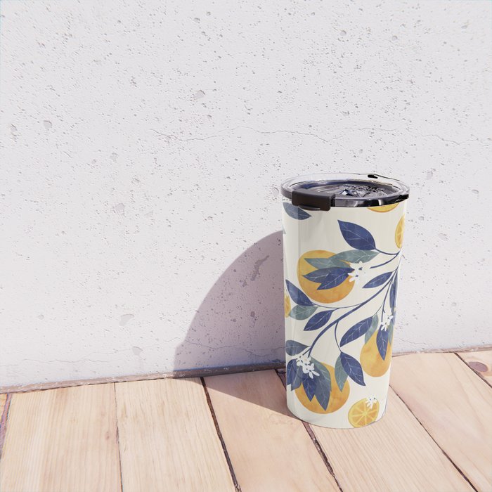 Mediterranean orange branch Travel Mug Gallery Image 4