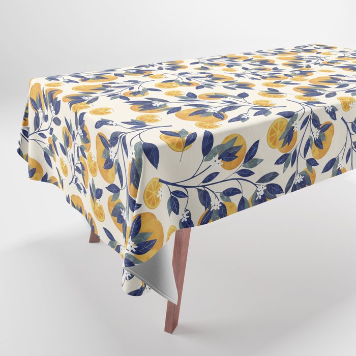 Mediterranean orange branch Tablecloth Gallery Image 1