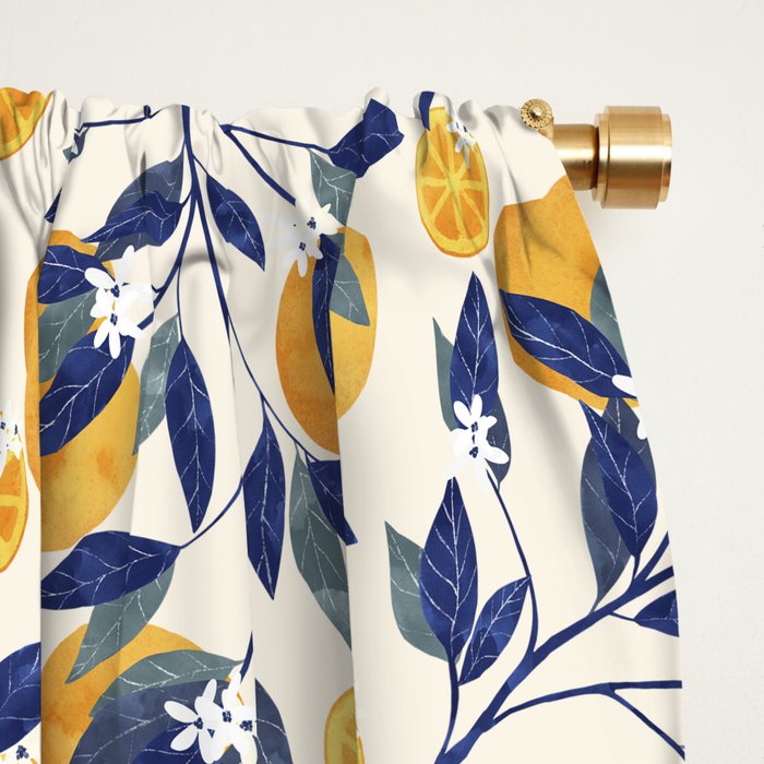 Mediterranean orange branch Window Curtain Gallery Image 2